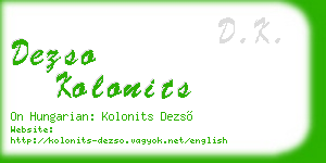 dezso kolonits business card