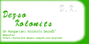 dezso kolonits business card